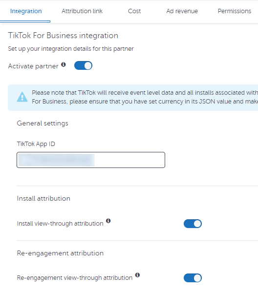 AppsFlyer TikTok integration