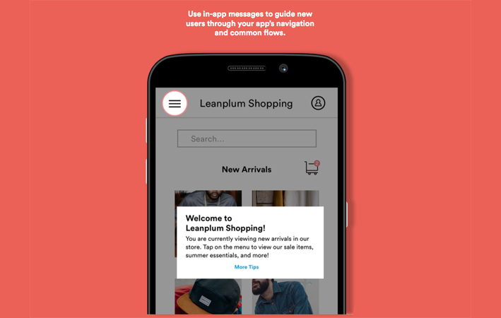 example in-app messages