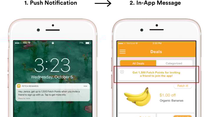 Push notification and in-app messages