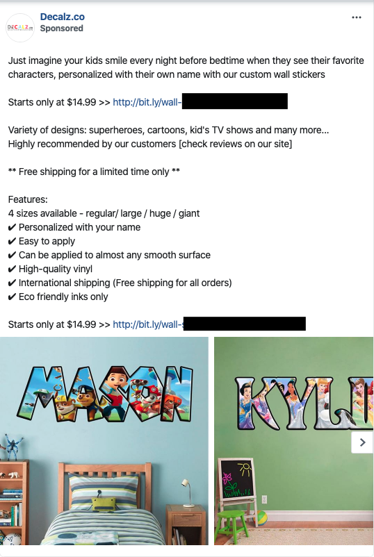 Decalz meta ads