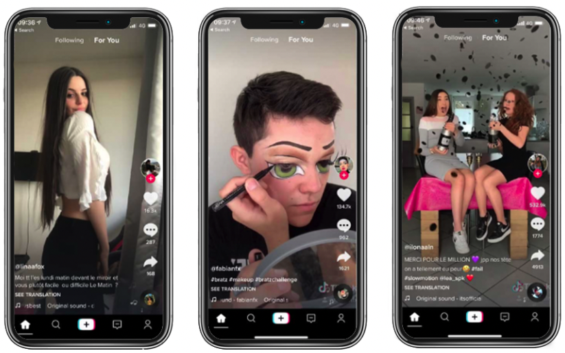 Preview of the TikTok app