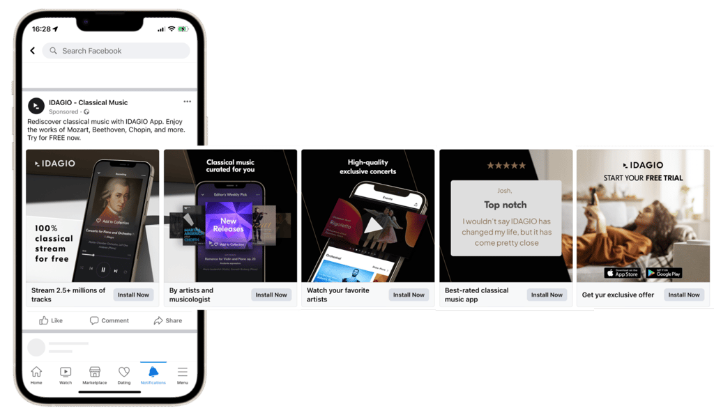 facebook carousel ad example