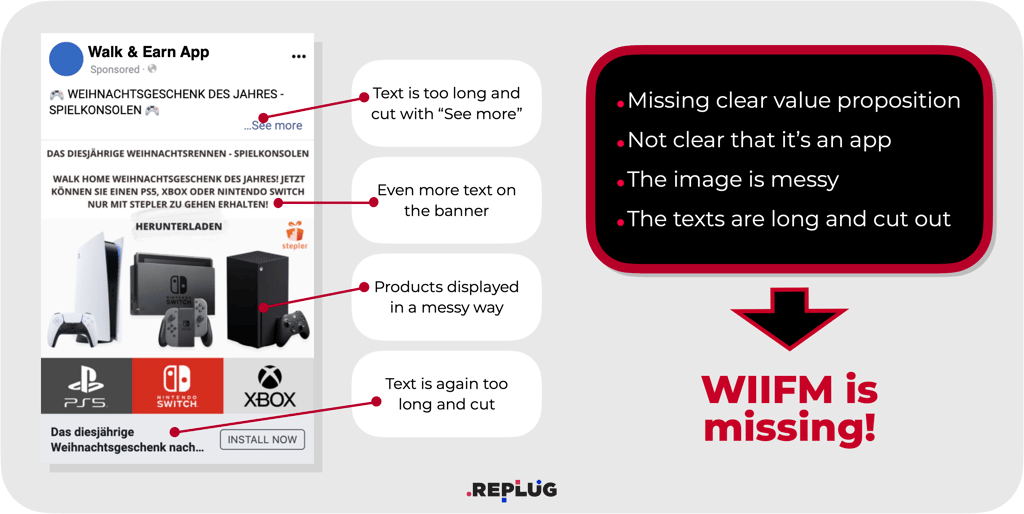example of bad mobile app creative