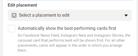 Meta carousel ads box