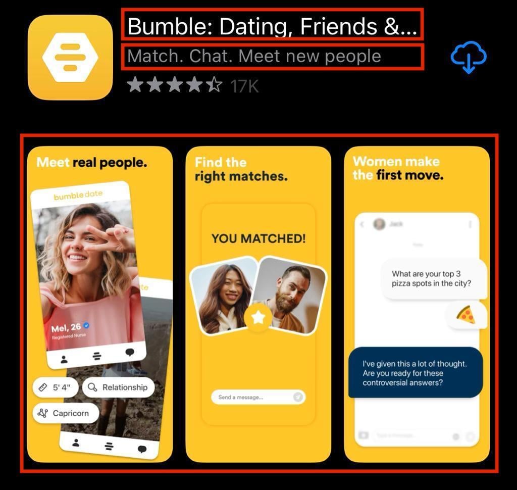 Visual app metadata example