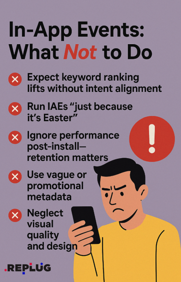 In app events what not to do